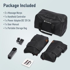 QUINEAR Leg Massager, 3-in-1 Foot Calf & Thigh Massager 3 Piece Set, Black