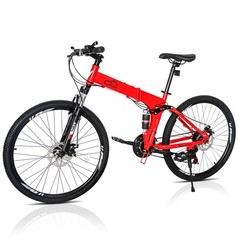 26&Prime; Folding Mountain Bike 21 Speed Men Bikes MTB Bicycle School Dual