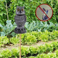 10.6-Inch Rotating Head Owl Decoys – Humanely Repel Birds and Rodents Outdoors