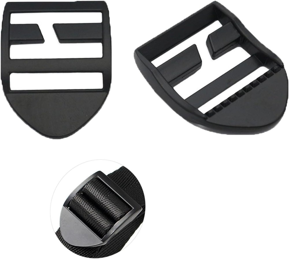 2 Pack Black Metal Backpack Buckles 4*3.5 cm/1.57*1.22 in Zinc Alloy Adjustable