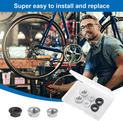 6Pcs Bike Wheel Axle Nut, M8 M9.5 M10 Bicycle Hub Flanged Axle Nut