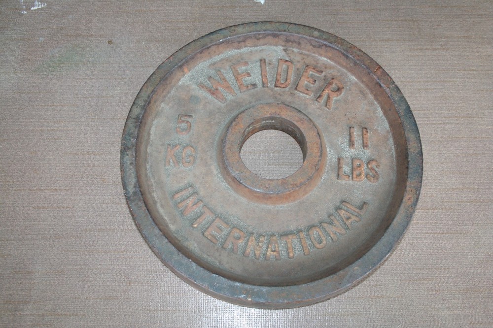 Weider International Olympic 11 Lb/ 5Kg Weight Plate Vtg SINGLE PC