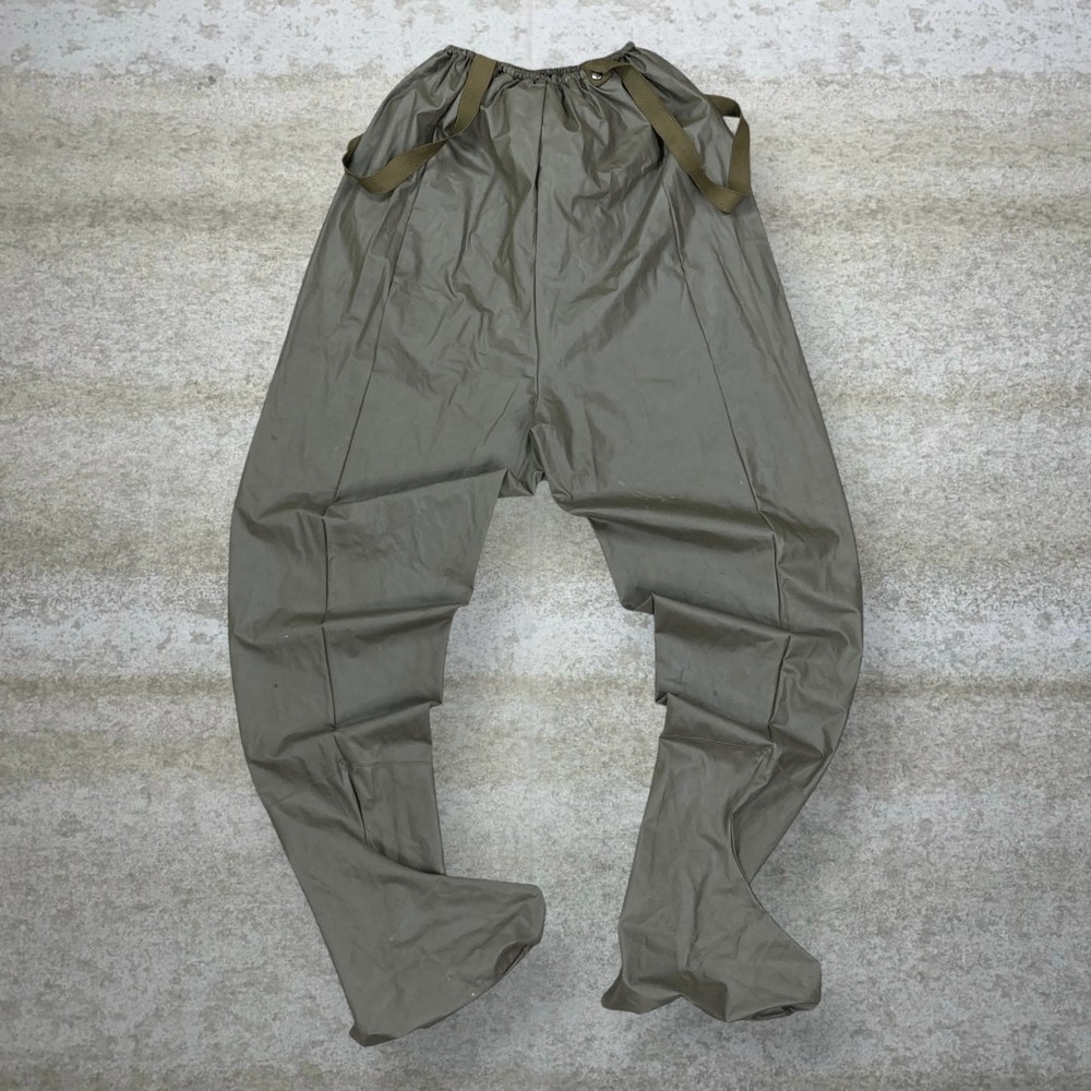 Vintage 90s Military Waders Mens XL Green 100% Polyvinyl Chloride Waterproof