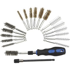 Klutch Bore Brush Set, 20-Pc., 1/4in.–1in. Dia., Nylon/Stainless/Brass, Drill