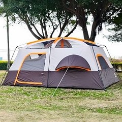 Extra Large Tent 12 Person,Family Cabin Tents,2 Bay-Windows,2 Rooms and 3 Doors