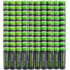 1-100x Button Top 3000mAh Battery 3.7V Rechargeable Batteries Cell f/ Flashlight