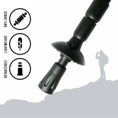 Anti-shock Walking Hiking Stick 3 Section Retractable Adjustable Trekking Stick