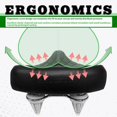 Ergonomic Retro Double Springer Cushion Comfortable Extra Wide Cruiser Bike Seat