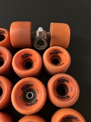 Lot of 20 Vanguard Zinger Orange Roller Skate Wheels (Condition& Size Varies)