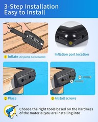 Dock Corner Bumpers 2 Pack, 10.6-Inch Corner Dock Guard for 90-Degree Angles,…