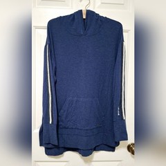 Life Is Good Blue Cotton Hooded Front Pocket Breathe Pullover Size Medium