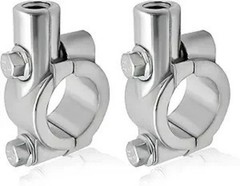 2PCS Motorcycle Handlebar Mirror Mount Holder, 8mm 7/8&Prime; Han Color: Silver, 8mm