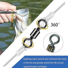 100Pcs Rolling Barrel Swivel 42-330lb Fishing Swivels Solid Ring #1-#8,1/0-6/0