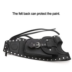 Motorcycle Fuel Bag Gas Pad Side Tool Bags Black Artificial Leather Fit for