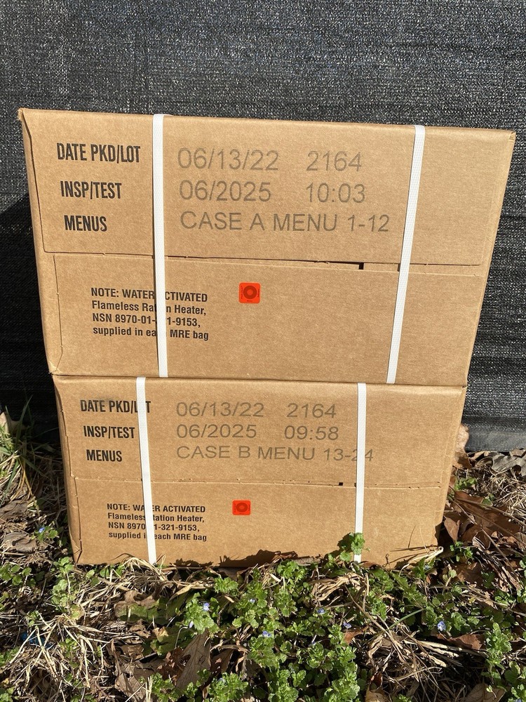 MRE U.S. Military Ready to Eat Meals INSP 2025 Case A & B 24 Meals FREE SHIP