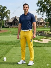 Nike Golf Rory McIlroy Modern Tech Woven Slim Fit Pants 34×34 Dandelion Yellow