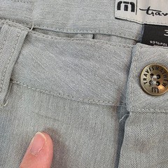 Travis Mathew Gray Heathered Herringbone Casual Shorts Size 38 Golf Walking