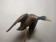 miniature flying mallard drake decoy sculpture vintage unknown