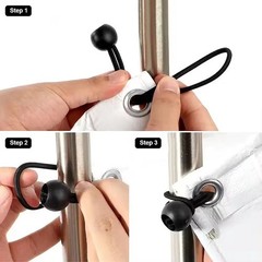 6&Prime; Ball Bungee Bungie Cord 25-100Pack Black Heavy Duty Canopy Tarp Tie Downs
