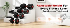 Adjustable Dumbbells, 20/30/45/70/90lbs Weight Set with Connector,5 in1