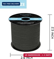 Paracord 240lb – 2mm Micro Utility Cord – 3 Strand Parachute Spool Cord – 100ft