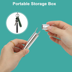 3 Pieces 2 Set Metal Toothpicks Kit, Reusable Toothpick Holder Portable Stainles
