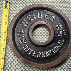 Weider International Single 2.5 kg 5.5 lb Olympic plate Weight change kilo Vtg
