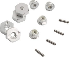 12mm Wheel Hex Hubs Drive Adapter 5mm Thick & Flange M4 Lock Nuts Aluminum fo…
