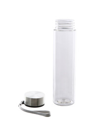 Mainstays 18 oz Plastic Clear Water Bottle Stainless Steel Screw Cap Lid with St