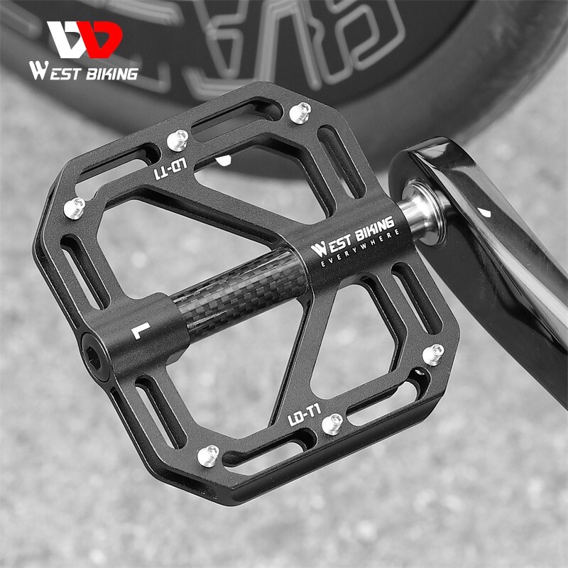 WEST BIKING Bicycle Pedals Titanium Carbon Fiber Axle 3 Bearing Cycling Pedals