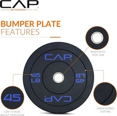 45lbs Rubber Olympic Bumper Plate for Enhanced Weight Training Efficiency