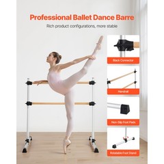 Uimoso 4Ft Freestanding Adjustable Ballet Barre for Dance and Fitness Training