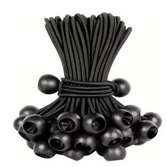 6&Prime; Ball Bungee Bungie Cord 25-100Pack Black Heavy Duty Canopy Tarp Tie Downs