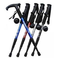 2x Trekking Poles Walking Hiking Sticks Adjustable Anti-shock Alpenstock
