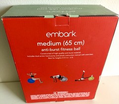Embark Medium 65cm Fitness Ball with Pump & Manual – Blue