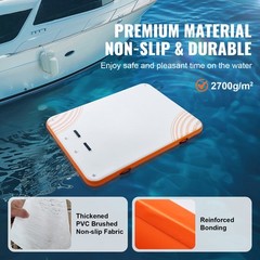 VEVOR Inflatable Floating Dock 8x6FT Inflatable Dock Platform Mat with Ladder