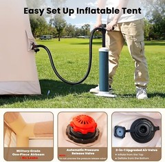 NAIZEA 6 Person Inflatable Tents for Camping Pump Stove Jack Air Glamping Tents