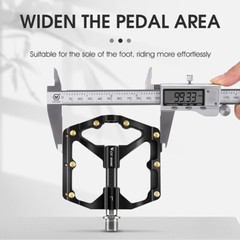 WEST BIKING Carbon Fiber Axle 3 Bearing MTB Road Bike Bicycle Pedals 9/16&Prime; Black