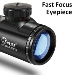 CVLIFE Rifle Scope 6-24×50 AOE Red & Green Illuminated Gun Scope w/ Free Mounts