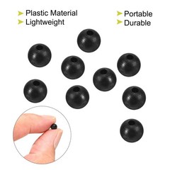 200Pcs 5mm Dia Round Plastic Fishing Beads Tackle Tool Black
