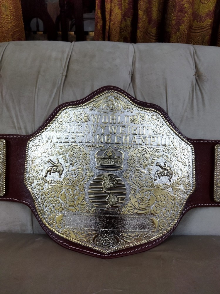 Big Gold Dual Wrestling World Championship Replica Adult Title Belt 6mm Diecast.
