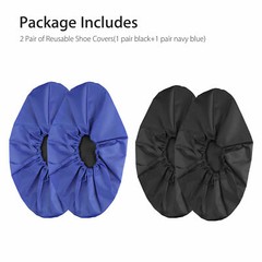 2 Pairs Waterproof Shoe Covers Washable Reusable Non Slip Sole Overshoes Booties