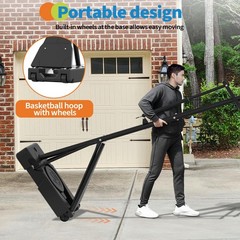 Basketball Hoop Outdoor W/ Portable 44&Prime;/52&Prime; Backboard Adjustable Basketball Goal
