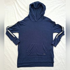 Life Is Good Blue Cotton Hooded Front Pocket Breathe Pullover Size Medium