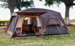 Extra Large Tent 12 Person,Family Cabin Tents,2 Bay-Windows,2 Rooms and 3 Doors