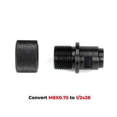 Adapter Female M8x0.75 To 1/2×28 Male For Walther P22 S&W M&P22