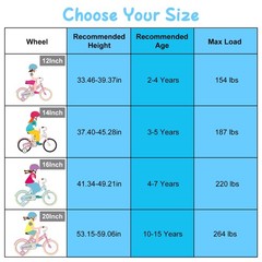 Toddler Kids Bike Bicycles with Training Wheels Basket for 2-7 Years Old Kids