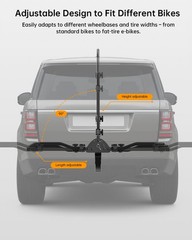 Heavy Duty 2 Bike Rack Hitch Mount for Car Truck SUV 2&Prime; Receiver Fold Folding