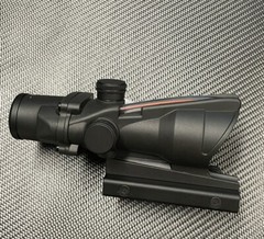 4×32 Battle Rifle Scope Fiber Optic Chevron Reticle RED Weapon Hunting Sight