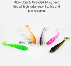 60PCS Soft Lure Silicone Bait Shad Wobbler Fishing lure 3.5-7.5CM Worm Swimbait
